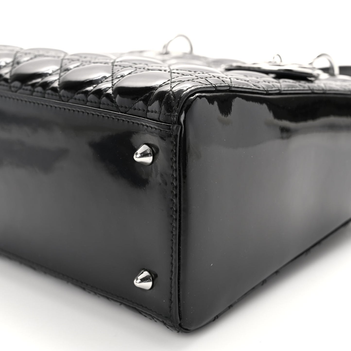 Patent Cannage Medium Lady Dior Black