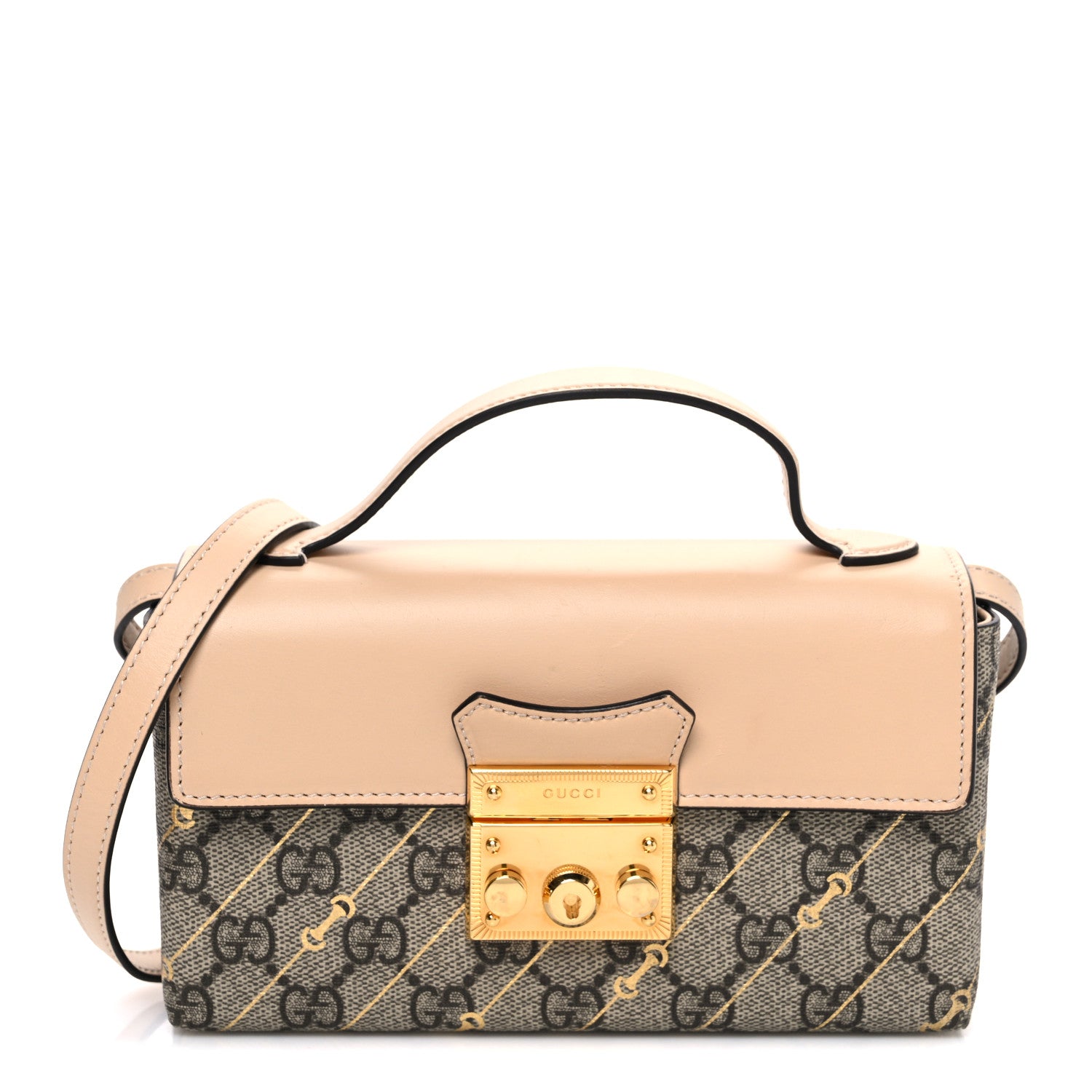 Gucci GG Supreme Monogram Calfskin Horsebit Print Mini Padlock Top