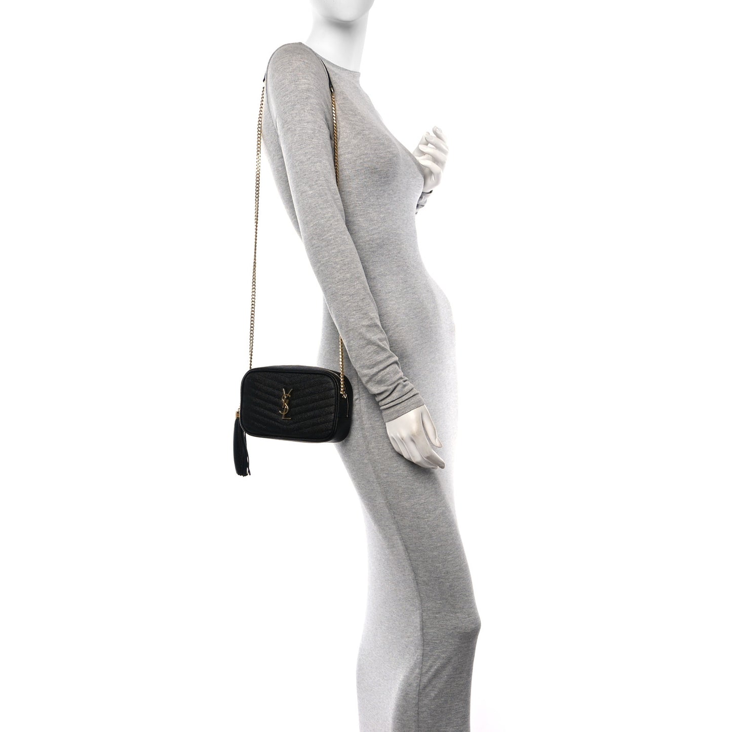 Grain De Poudre Matelasse Monogram Mini Lou Camera Bag Black