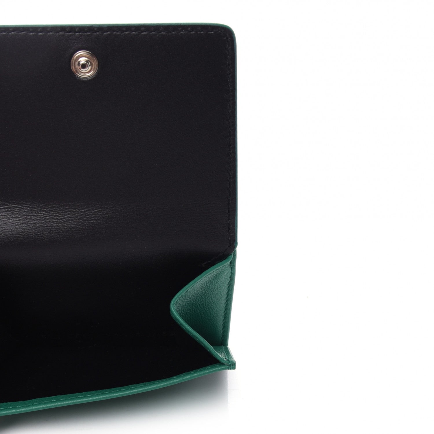 Balenciaga Smooth Calfskin Double Sided Logo Mini Everyday Wallet Green Black 5 of 10