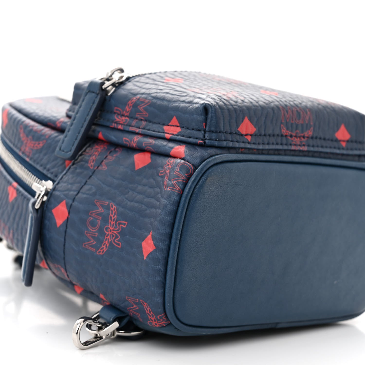 MCM Visetos X-Mini Stark Bebe Boo Backpack Deep Blue Sea 8 of 10