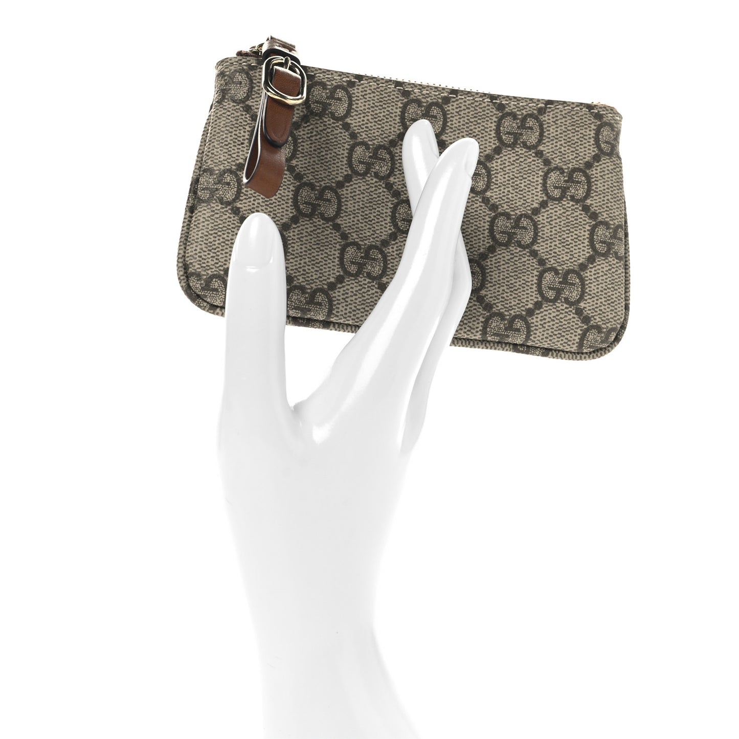 GG Supreme Monogram Selleria Key Case Brown