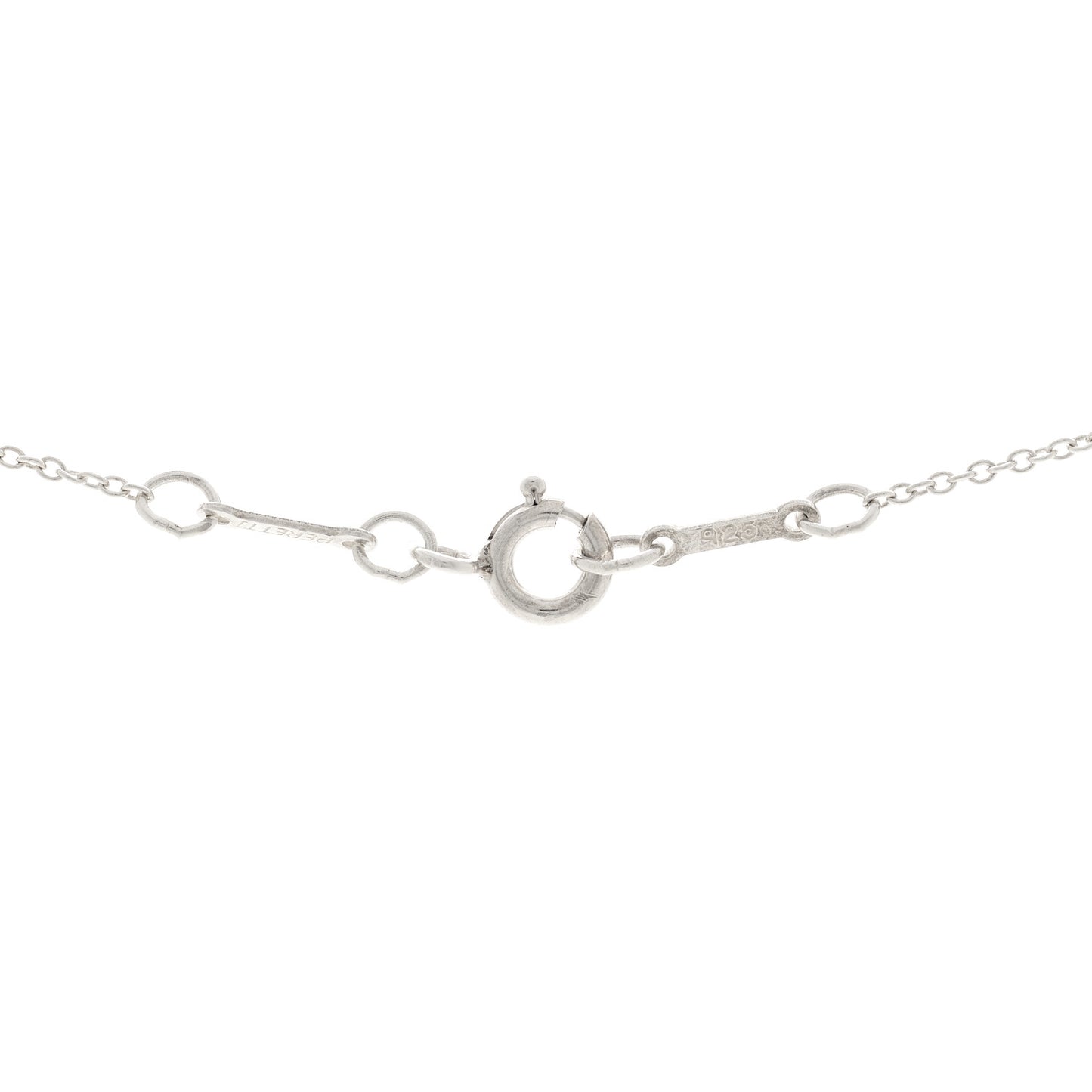 Sterling Silver 16mm Elsa Peretti Open Heart Pendant Necklace