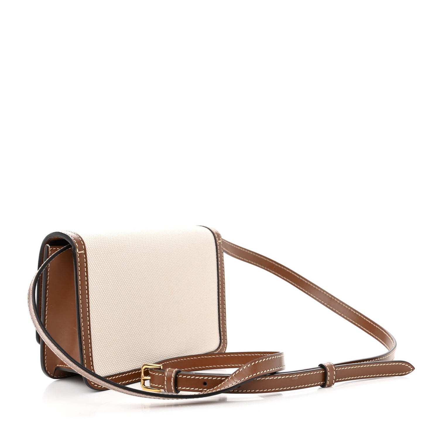 Canvas Calfskin Small TB Bag Natural