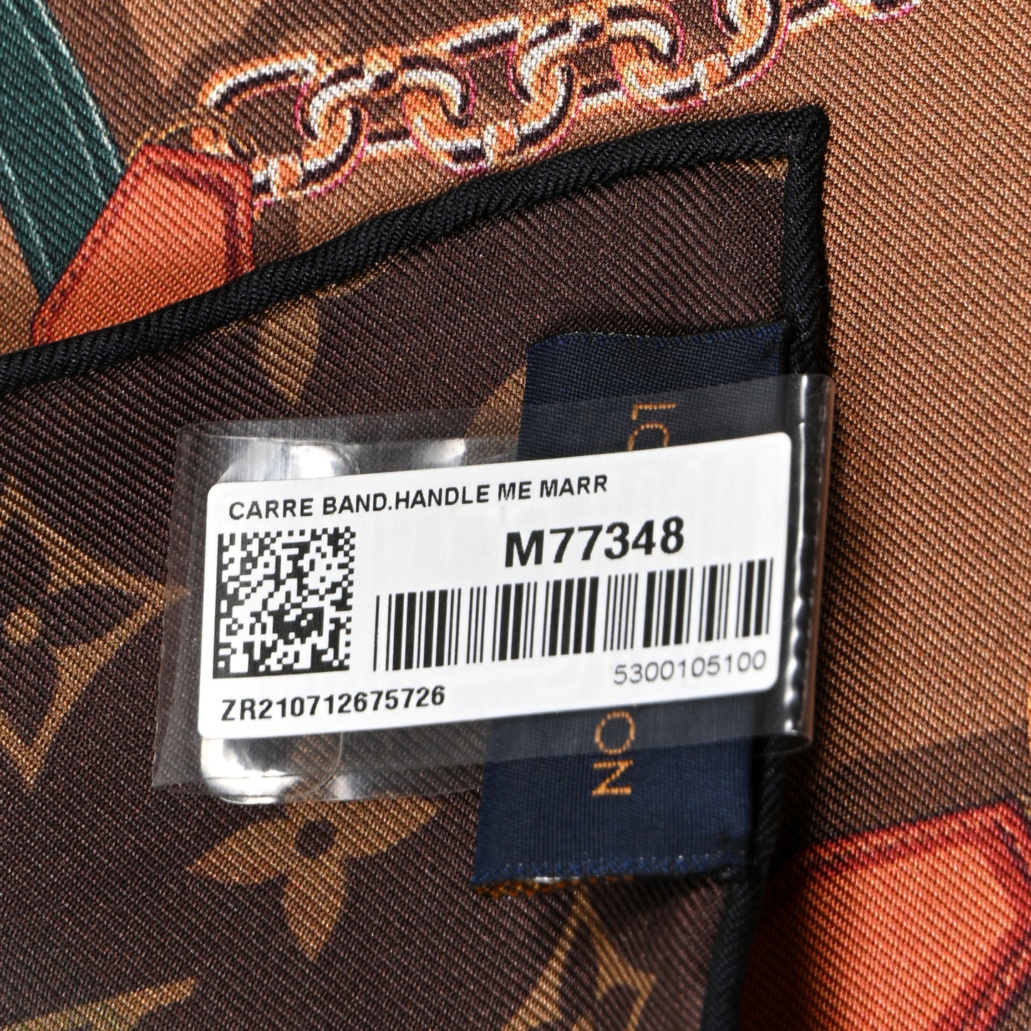 Silk Square Handle Me Scarf Brown