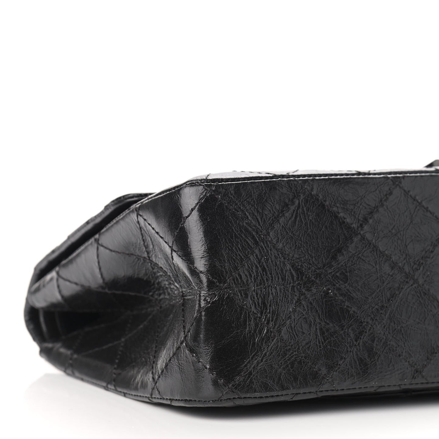 Glazed Aged Calfskin Quilted 2.55 Reissue 227 Flap So Black