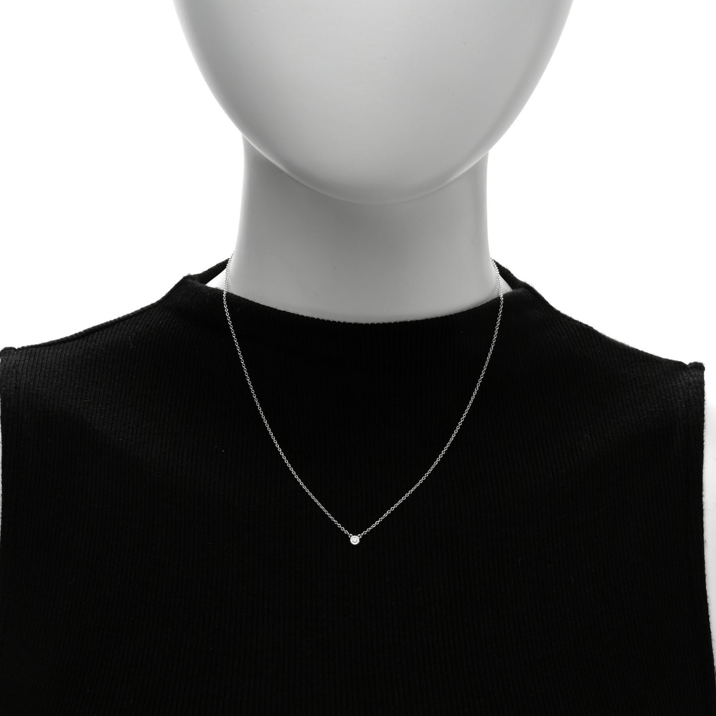 Sterling Silver Diamond .03ct Elsa Peretti Diamonds by the Yard Pendant Necklace
