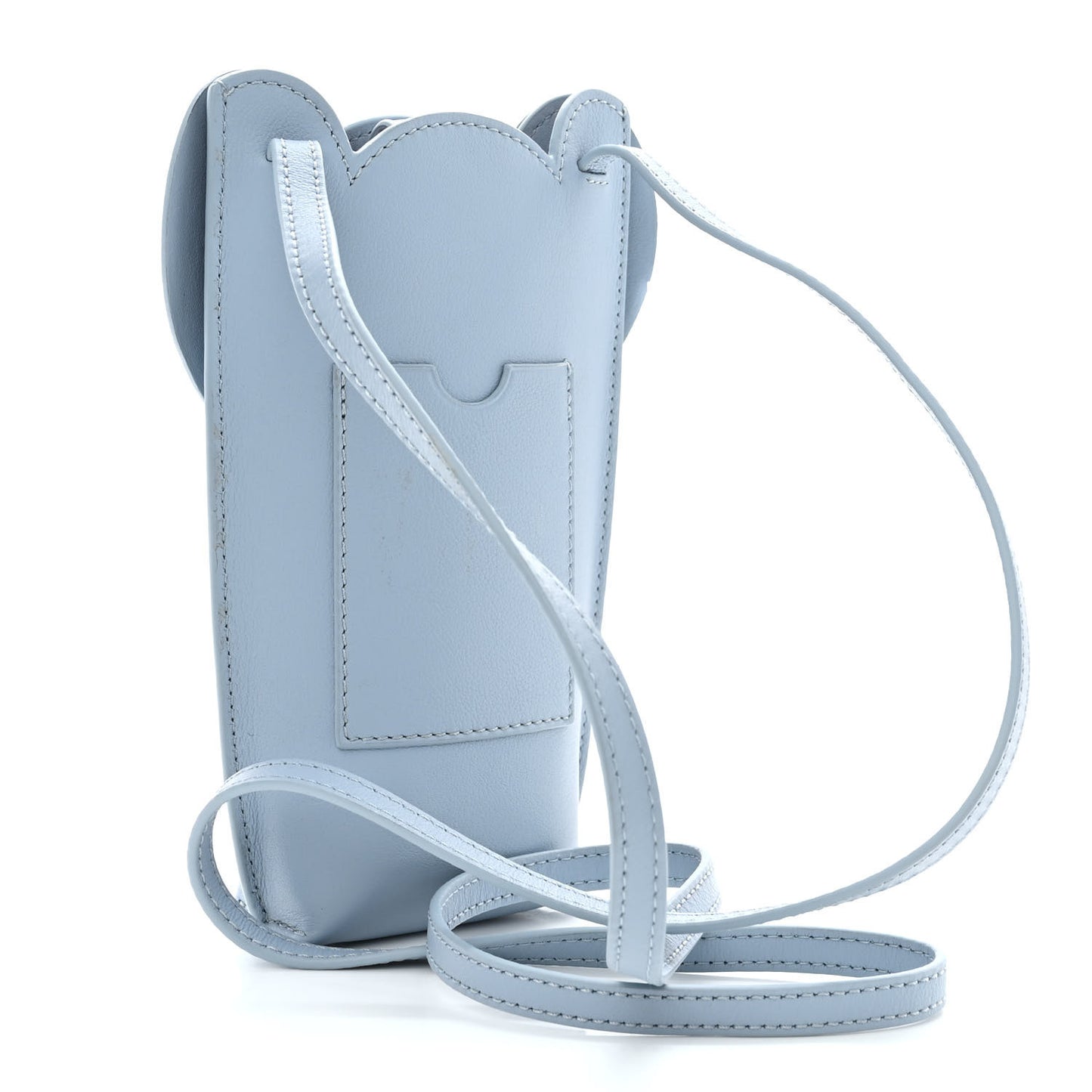 Calfskin Elephant Pouch Crossbody Bag Dusty Blue