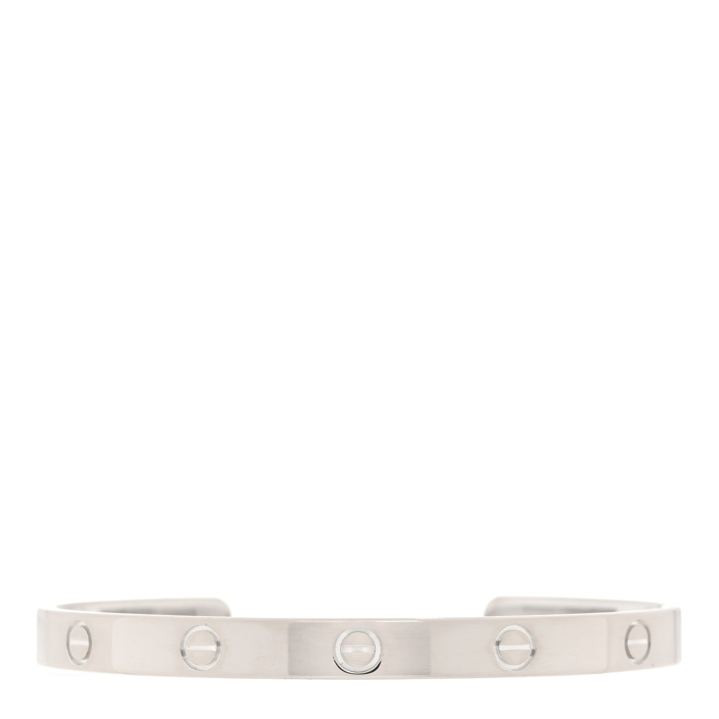 18K White Gold LOVE Cuff Bracelet 19