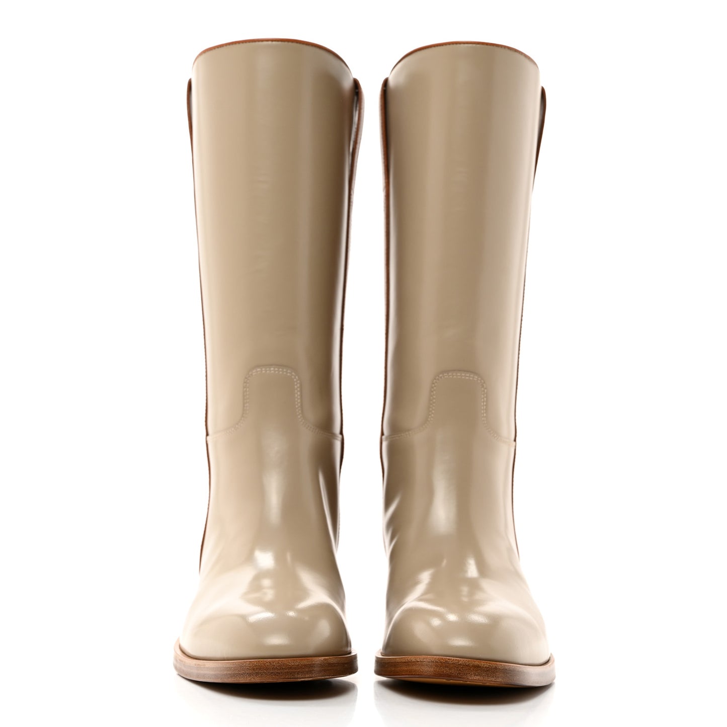 Brushed Calfskin Quebec Calfskin Tall Boots 6 Oatmeal Carnelian