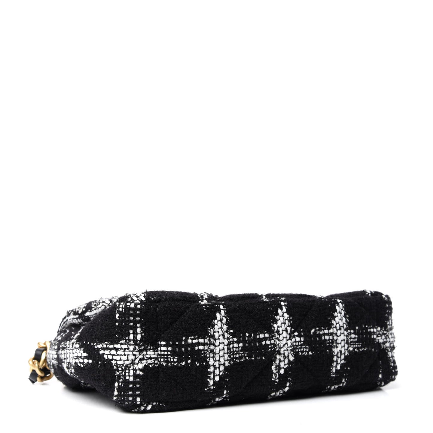 Tweed Quilted Medium 19 Flap Black White