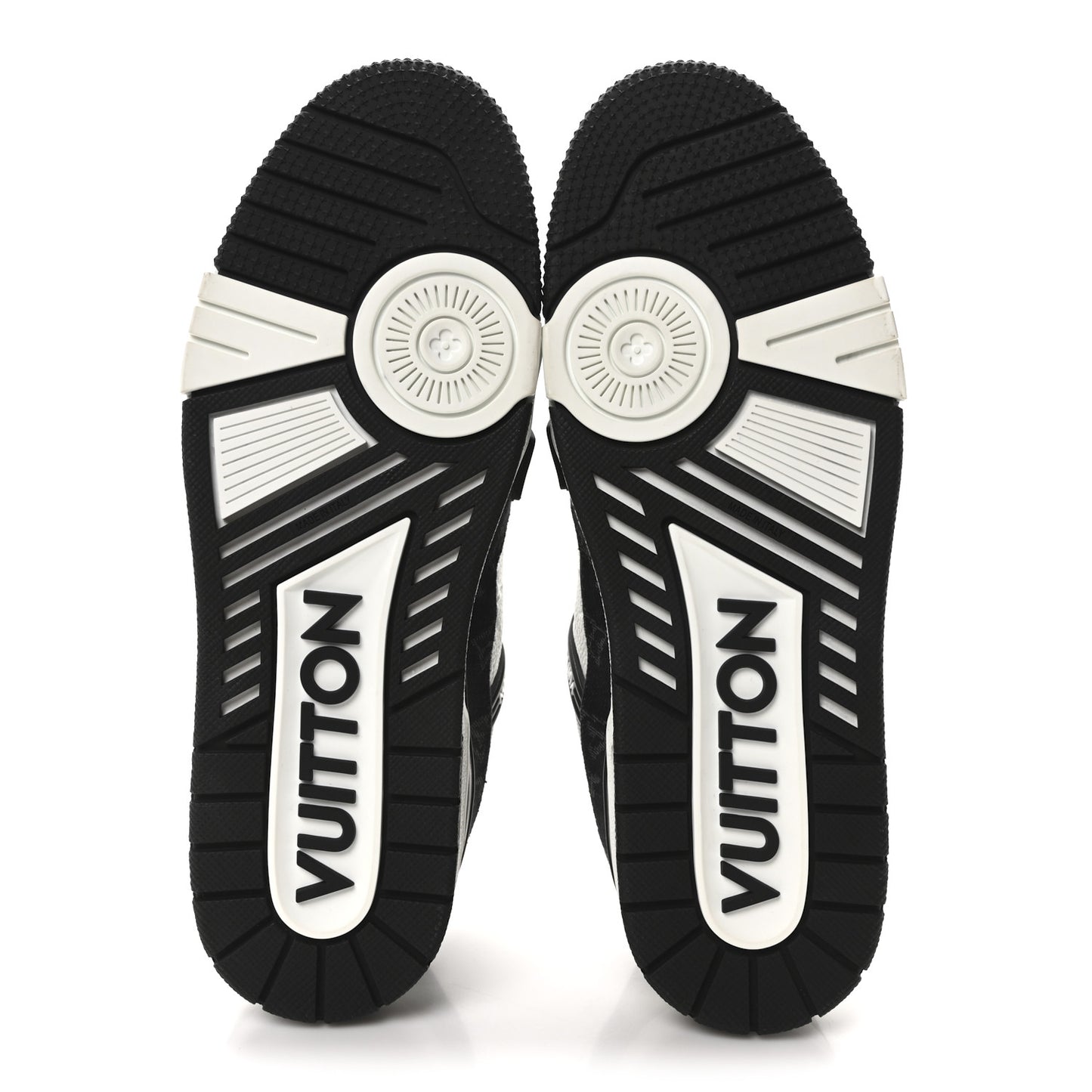 Calfskin Embossed Monogram Denim Mens LV Trainer Sneakers 9.5 Black