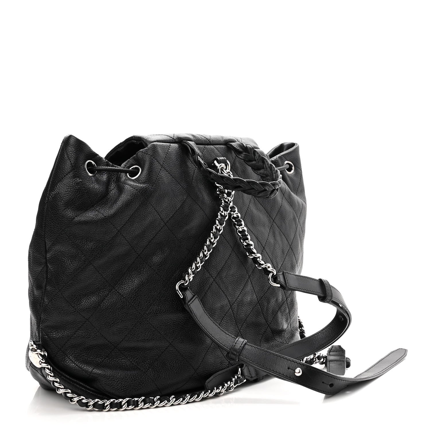 Chanel Grained Calfskin Stitched Braided With Style Backpack Black 3 of 10