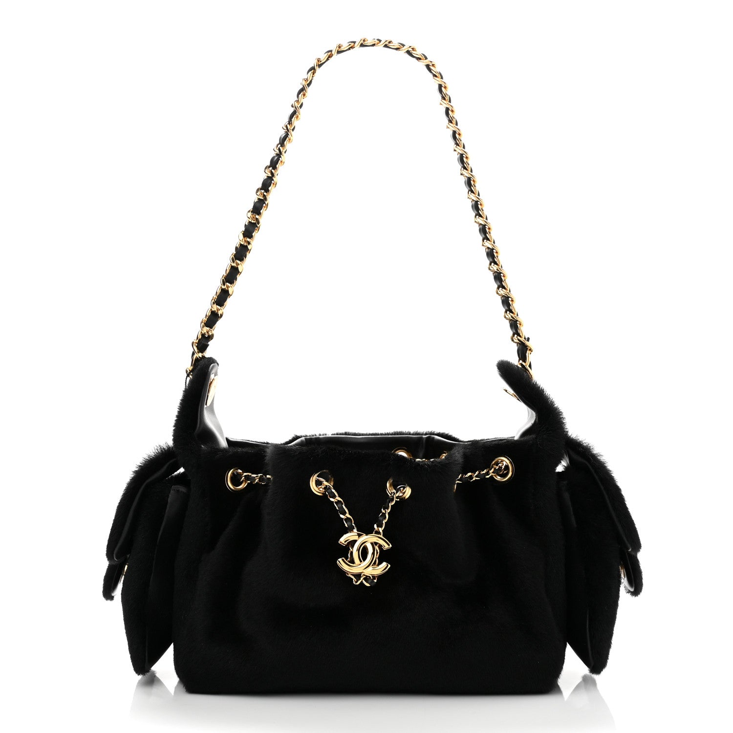Chanel Pony Hair Mini Chanel 25 Handbag Dark Khaki Black 1918380