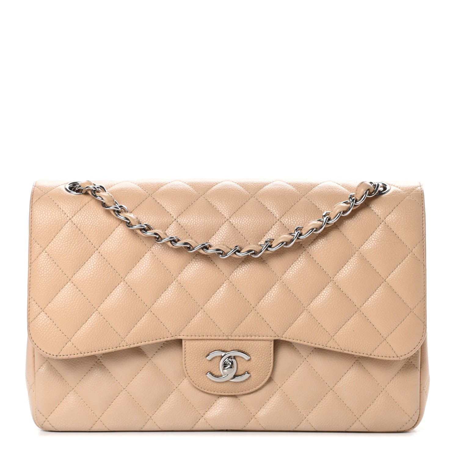 Chanel Caviar Quilted Jumbo Double Flap Beige Clair 1 of 15