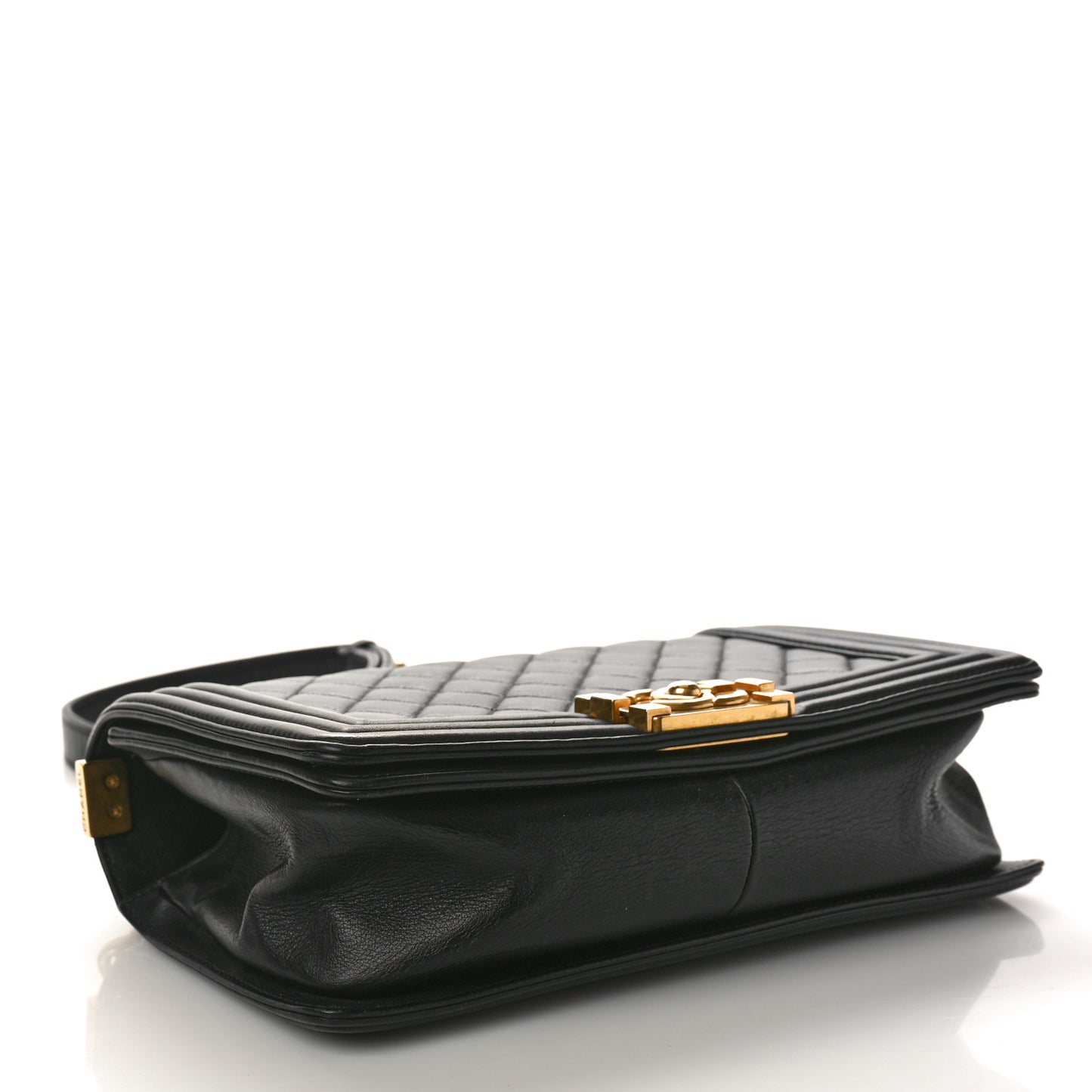 Calfskin Quilted Medium Boy Flap Black