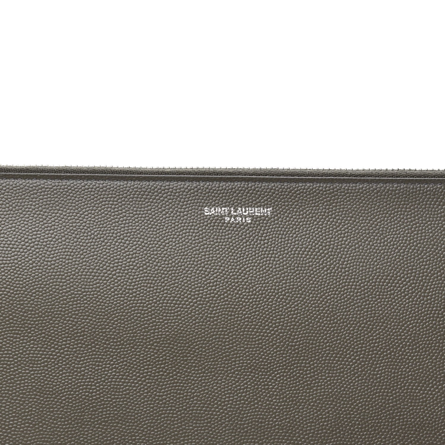 Saint Laurent Matte Grain De Poudre Zipped Document Holder Pebble 7 of 7