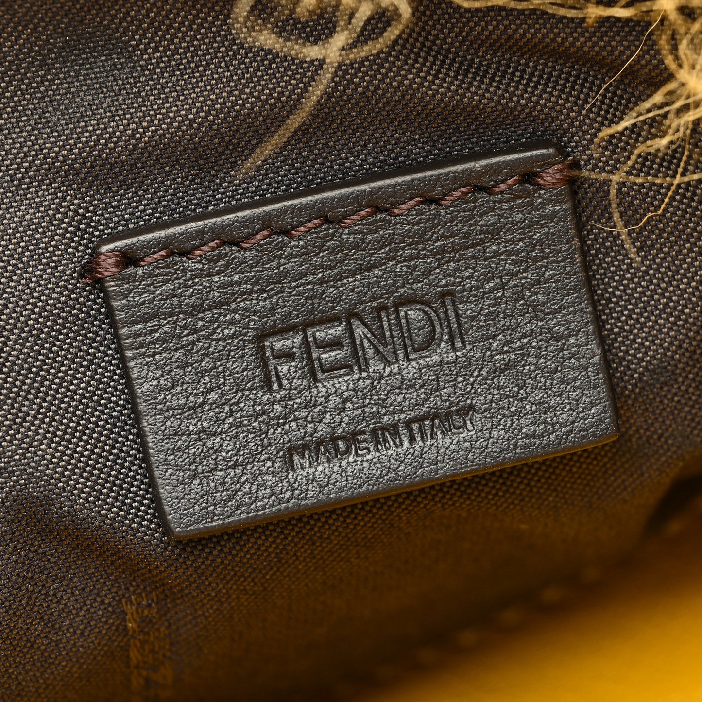 Shearling Shiny Nappa Mini Baguette Yellow