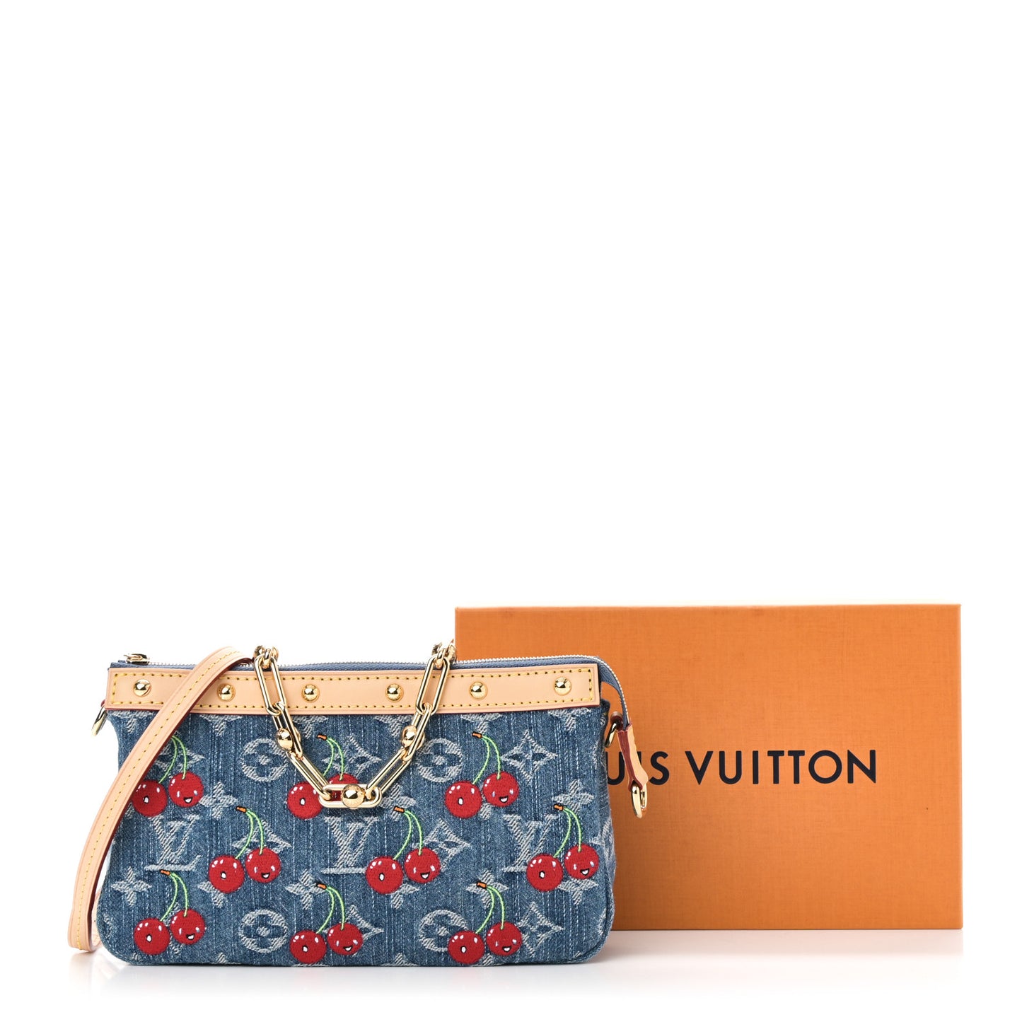 LV X TM Monogram Denim Cerises Pochette Accessories Blue