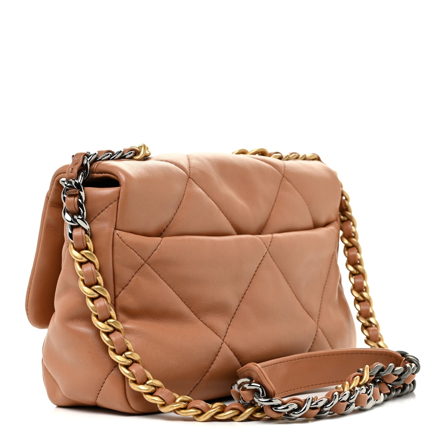 Lambskin Quilted Medium Chanel 19 Flap Brown