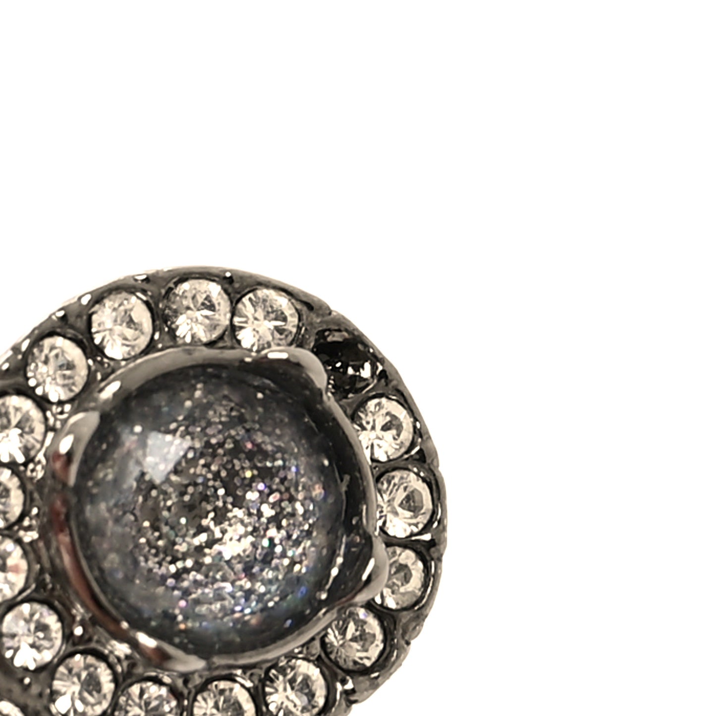 Ruthenium Crystal CC Drop Earrings Silver Grey