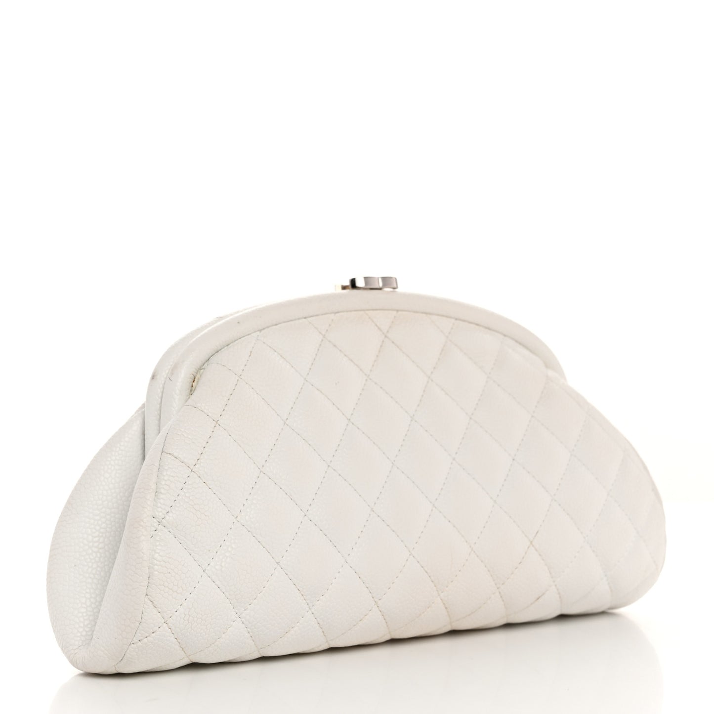 Caviar Quilted Timeless Clutch White