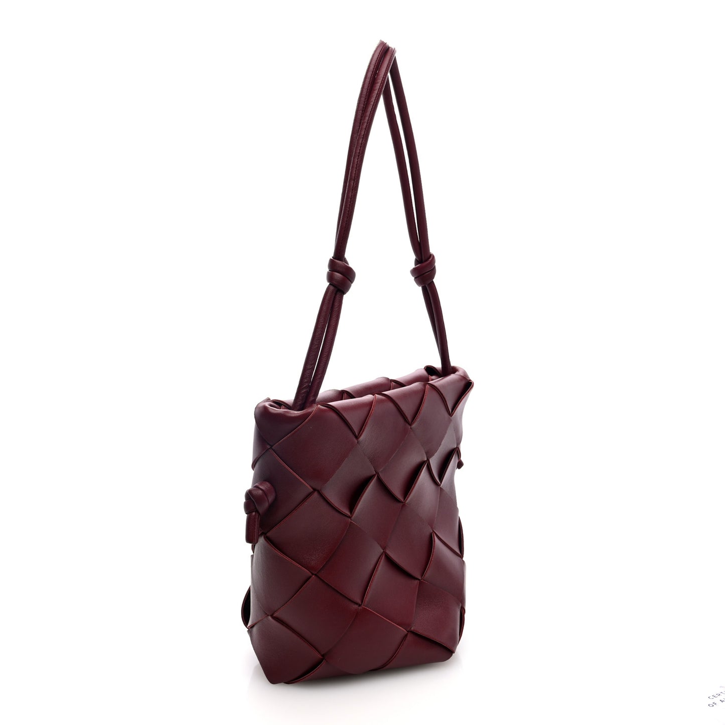 Nappa Maxi Intrecciato Clasp Bucket Bag Bordeaux