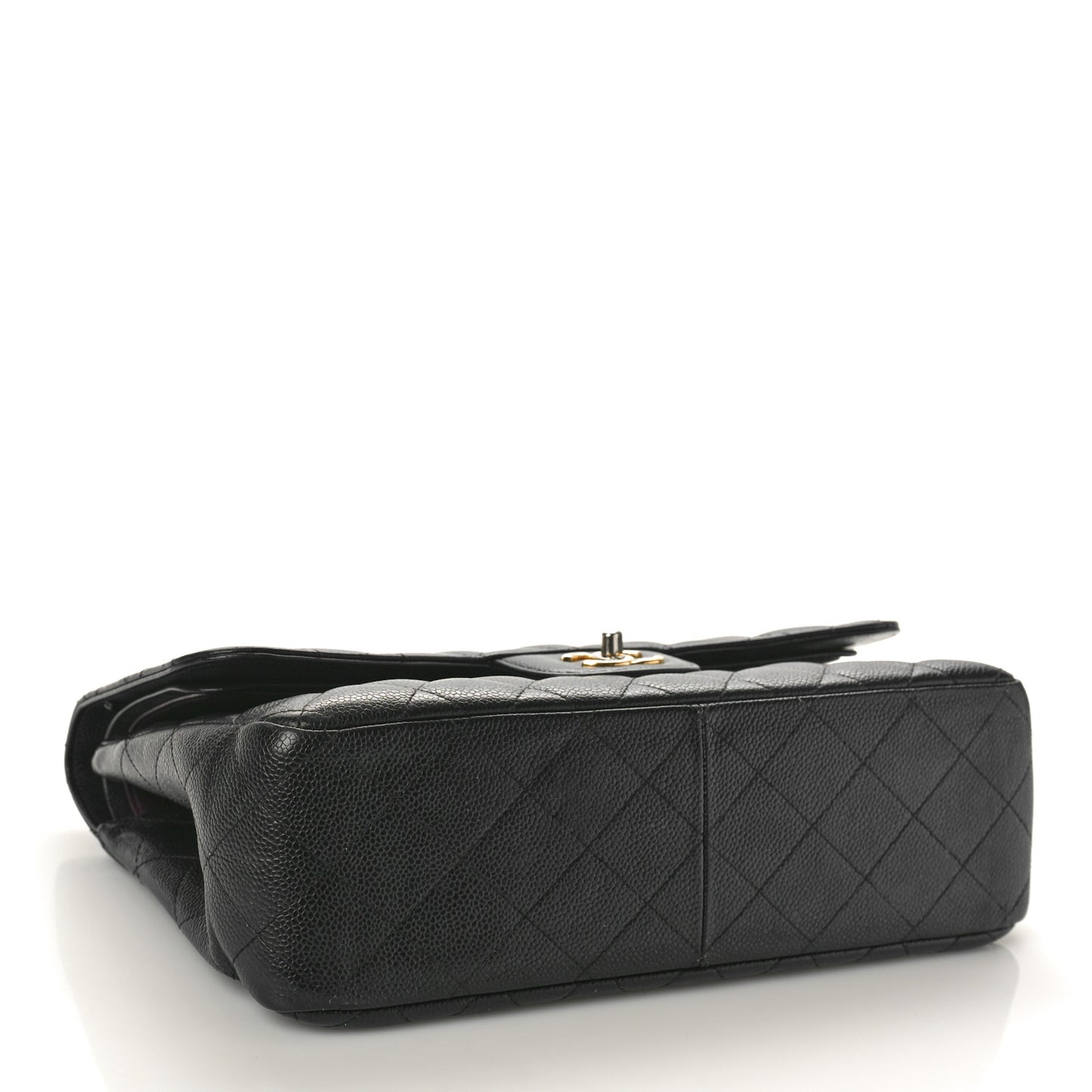 Caviar Quilted Jumbo Double Flap Black