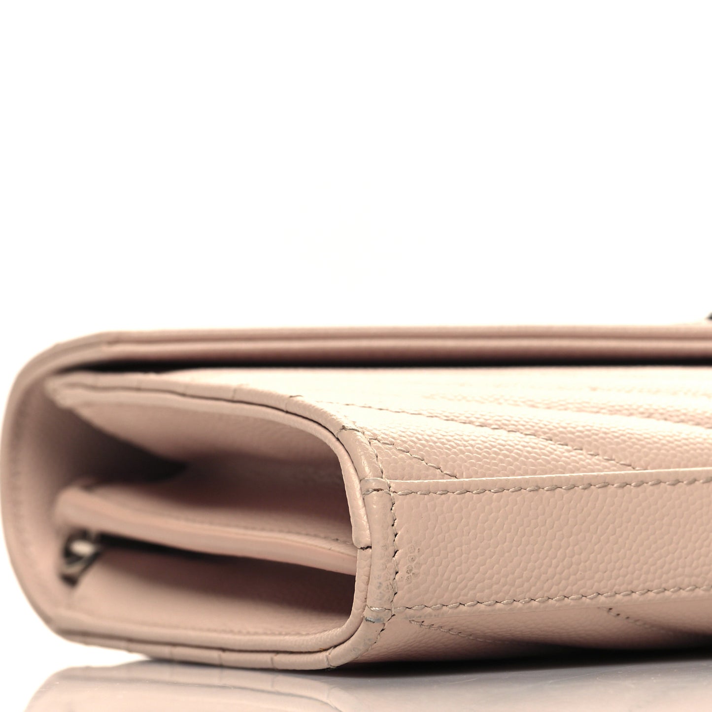 Grain De Poudre Matelasse Chevron Monogram Chain Wallet Pale Pink