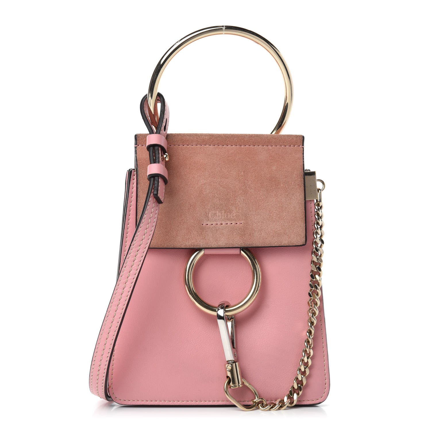 Chloe Suede Calfskin Mini Faye Bracelet Bag Washed Pink 1 of 10