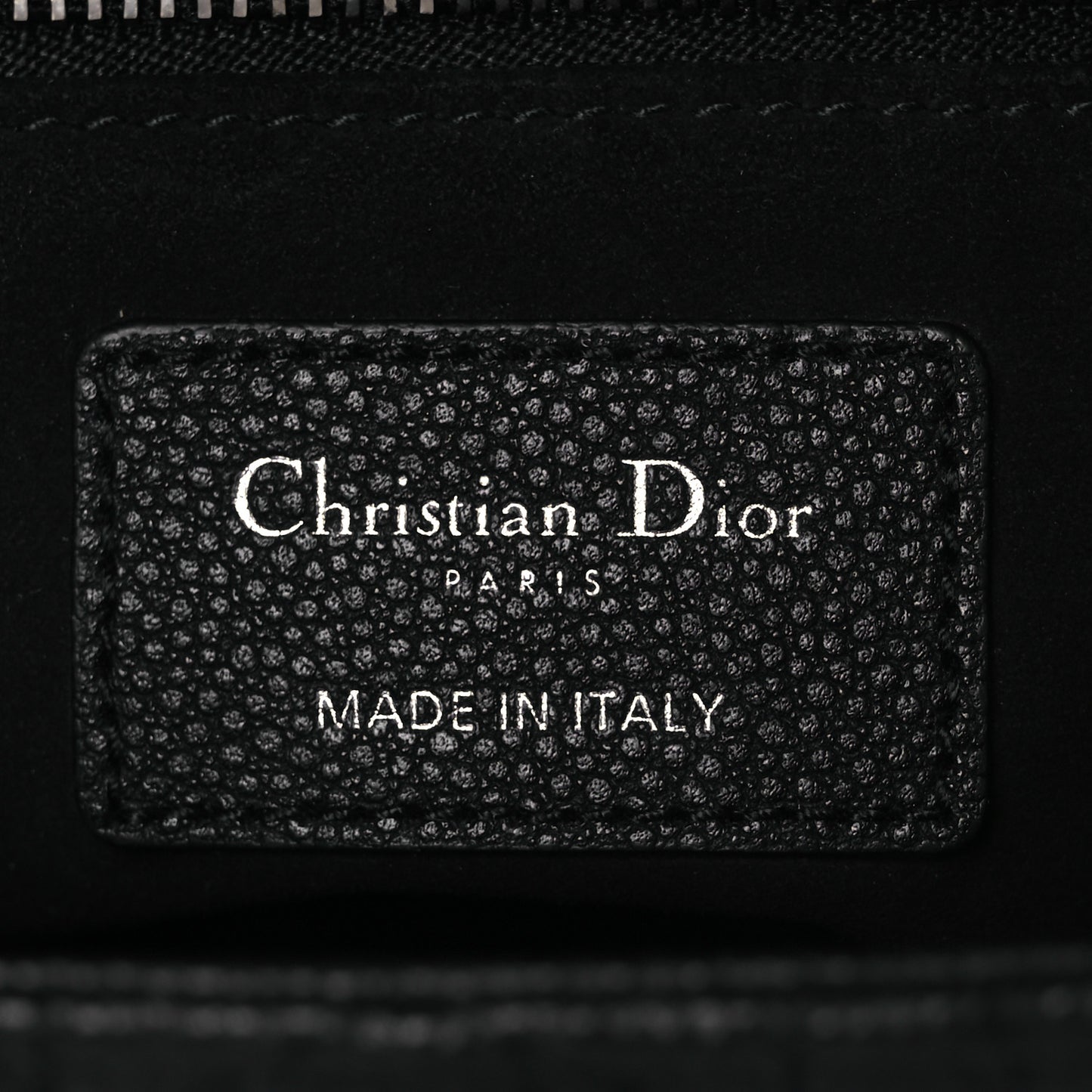 Grained Calfskin Cannage Medium Lady Dior Black