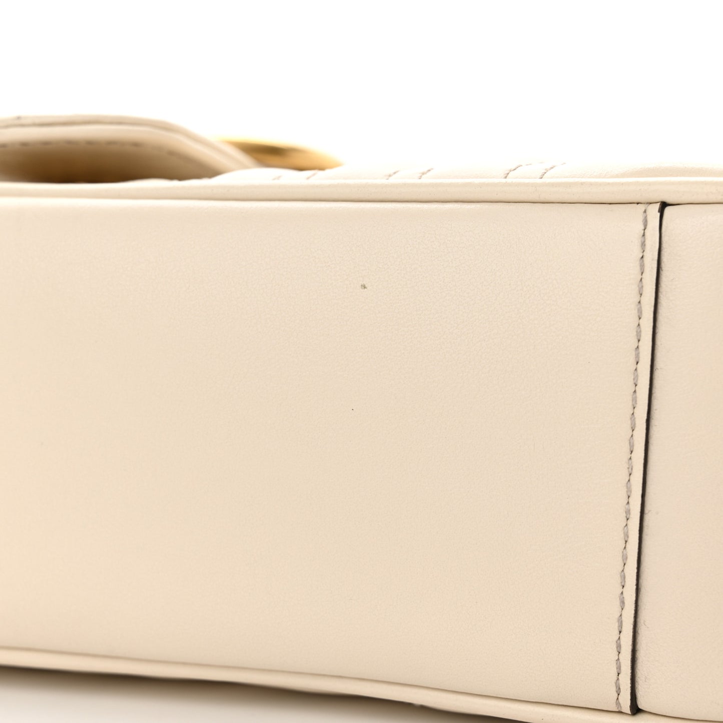 Calfskin Matelasse Small GG Marmont Shoulder Bag White