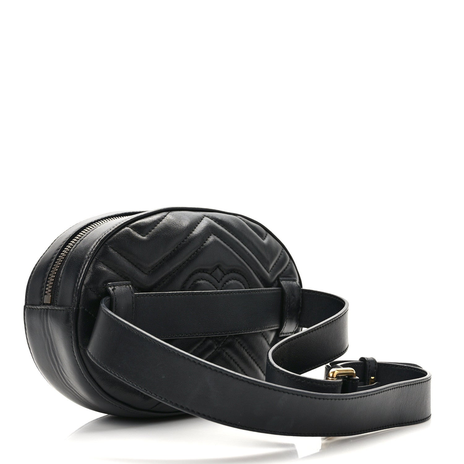 Gucci Calfskin Matelasse Animal Studs GG Marmont Belt Bag 95 34 85/34 Black 3 of 15