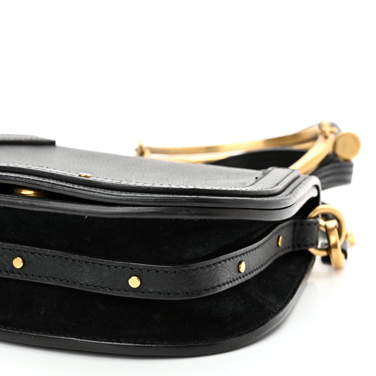 Chloe Calfskin Suede Small Nile Bracelet Bag Black 9 of 11