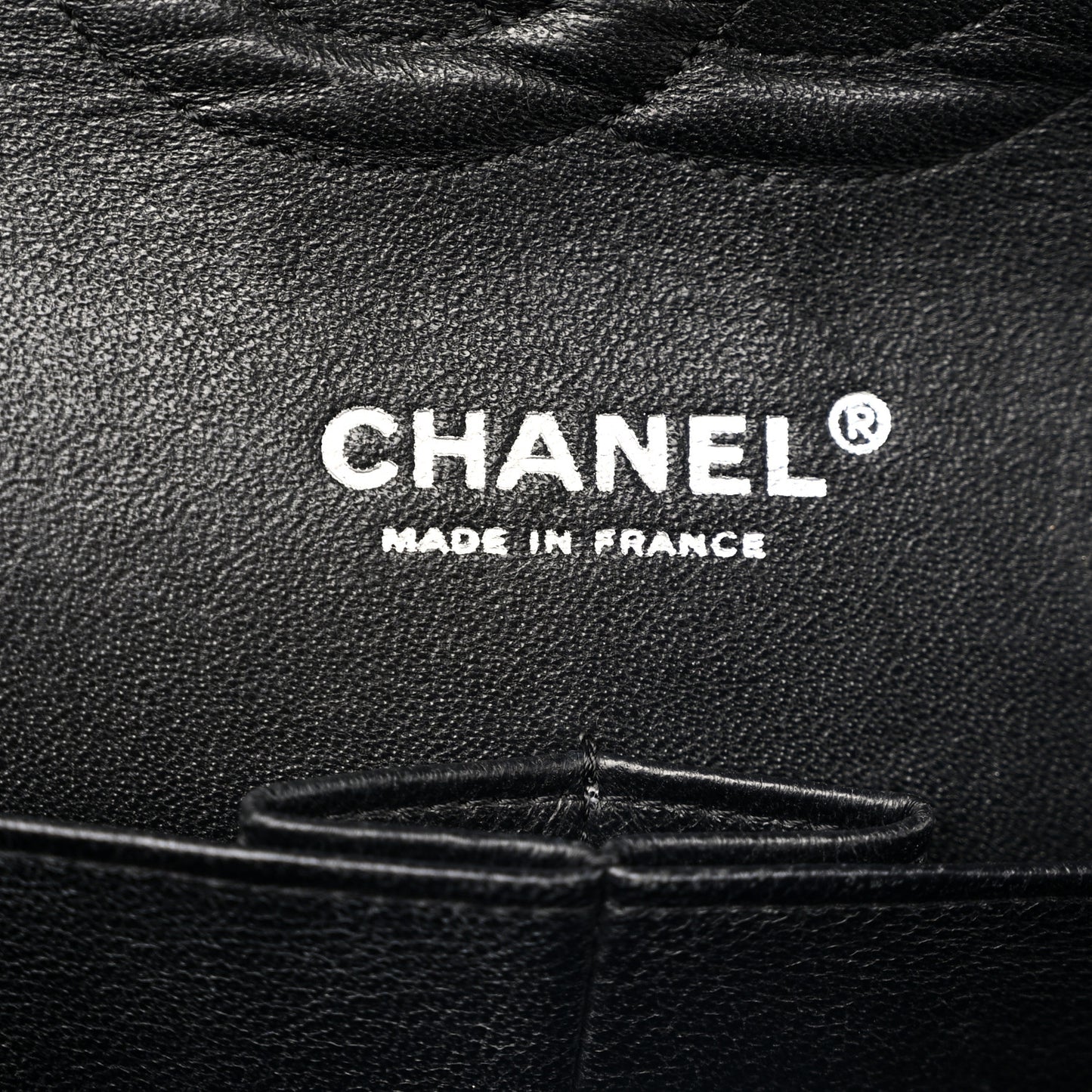 Lambskin Perforated Medium Double Flap Black