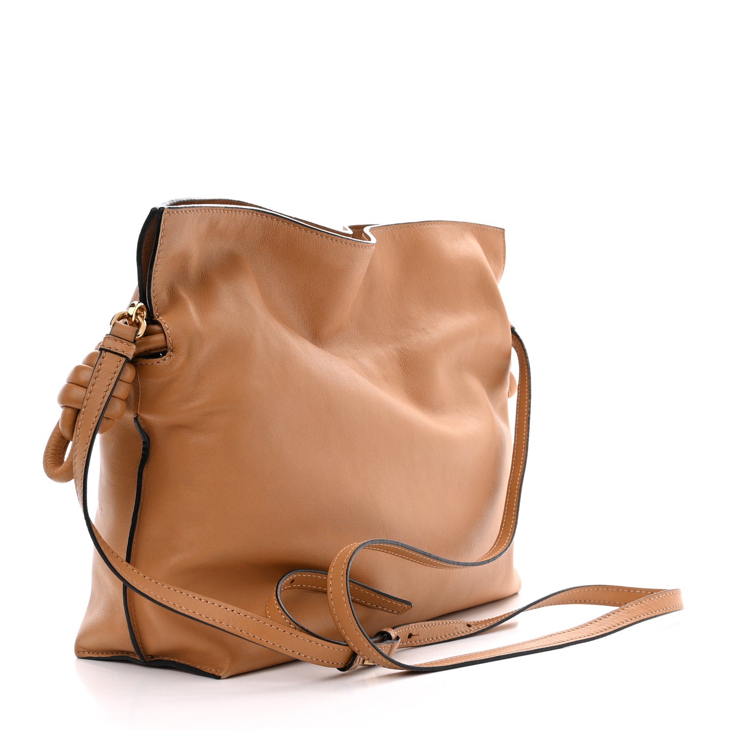 Nappa Flamenco Knot Clutch Warm Desert