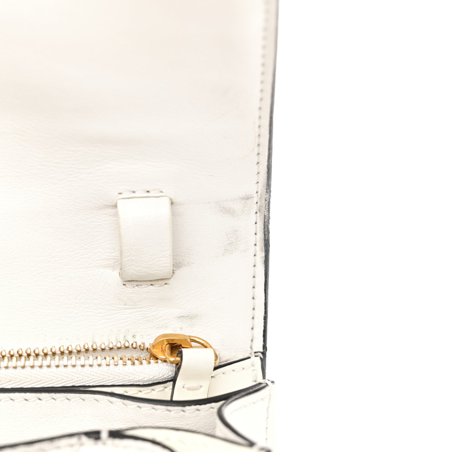 Spazzolato Calfskin Medium Classic Box Flap Bag White