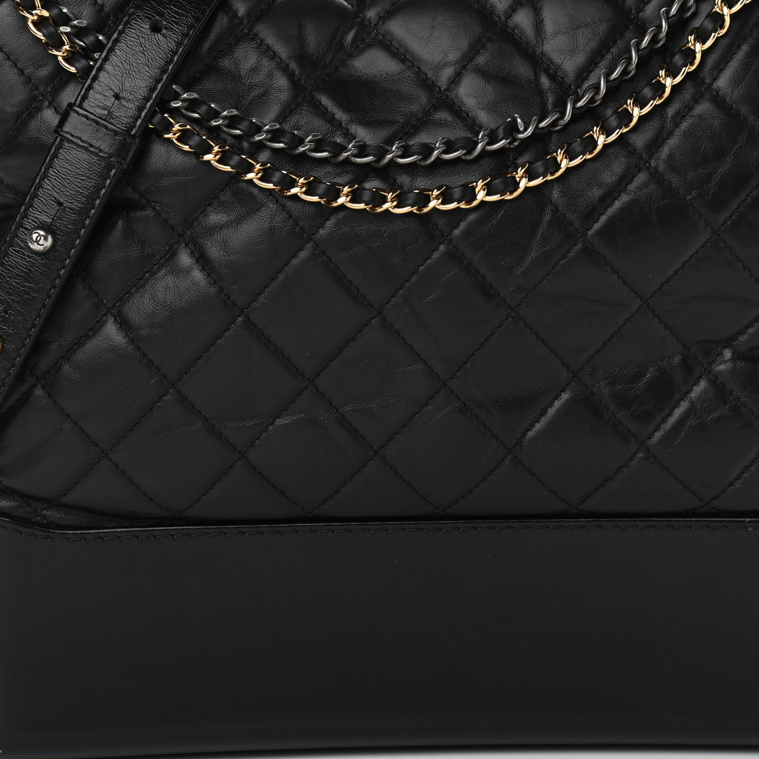 Chanel Aged Calfskin Quilted Large Gabrielle Hobo Black 8 of 12