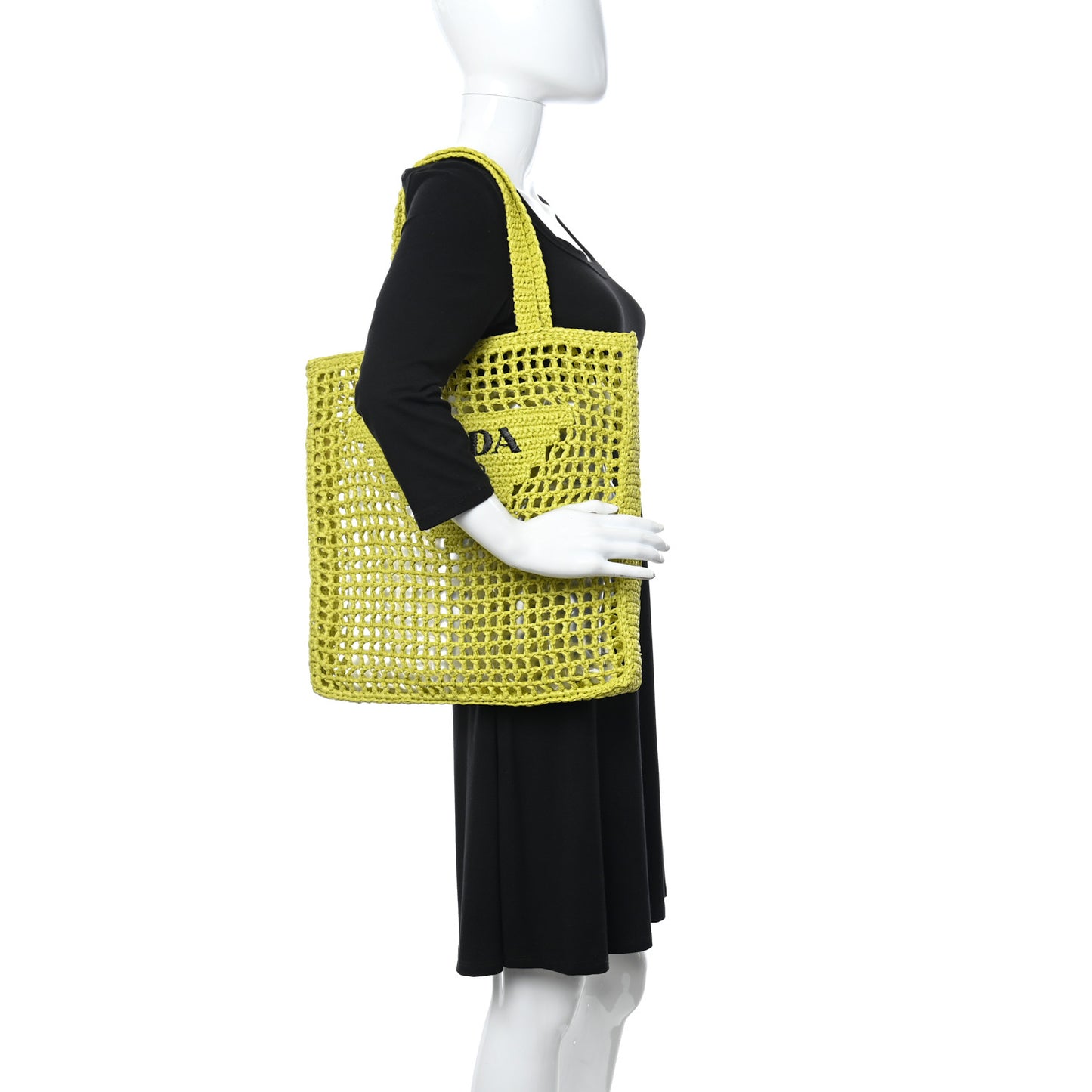 Yarn Raffia Effect Crochet Logo Embroidered Tote Bag Cedro