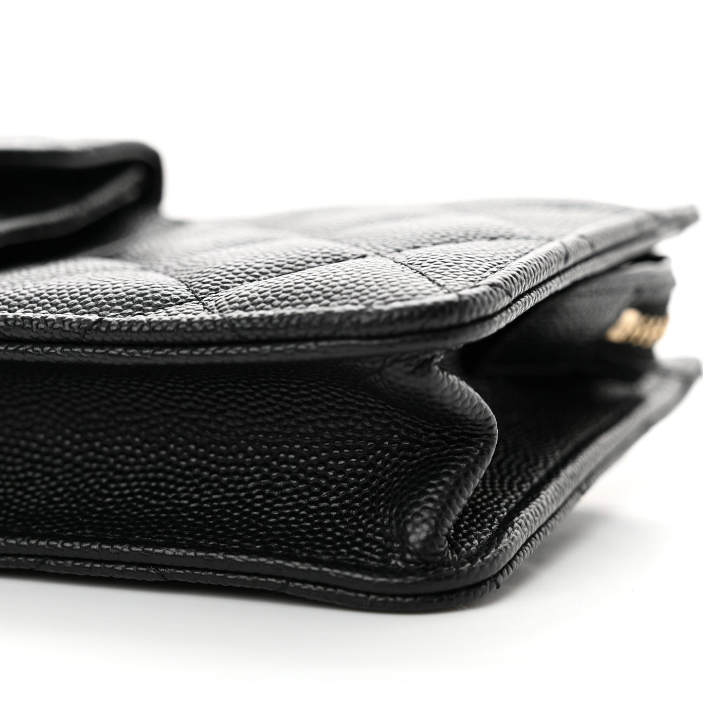 Caviar Quilted In & Out Chain Wallet Black