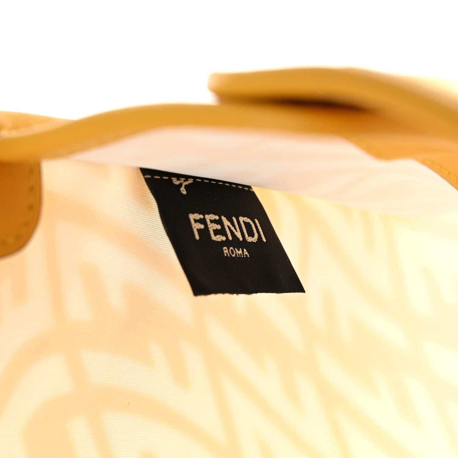 Fendi X SARAH COLEMAN Glazed Canvas Vitello Grace FF Vertigo Mini Peekaboo Defender Cover Mimosa White 8 of 9