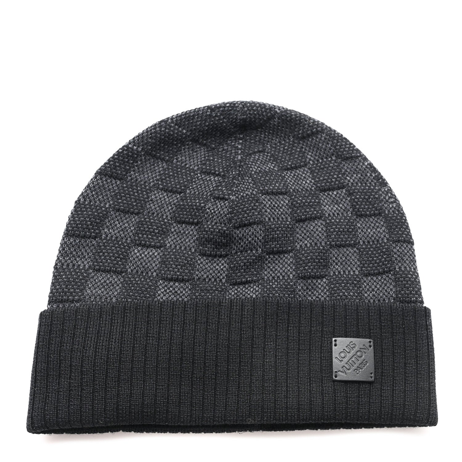 Louis Vuitton Wool Damier Neo Petit Beanie Hat S Anthracite