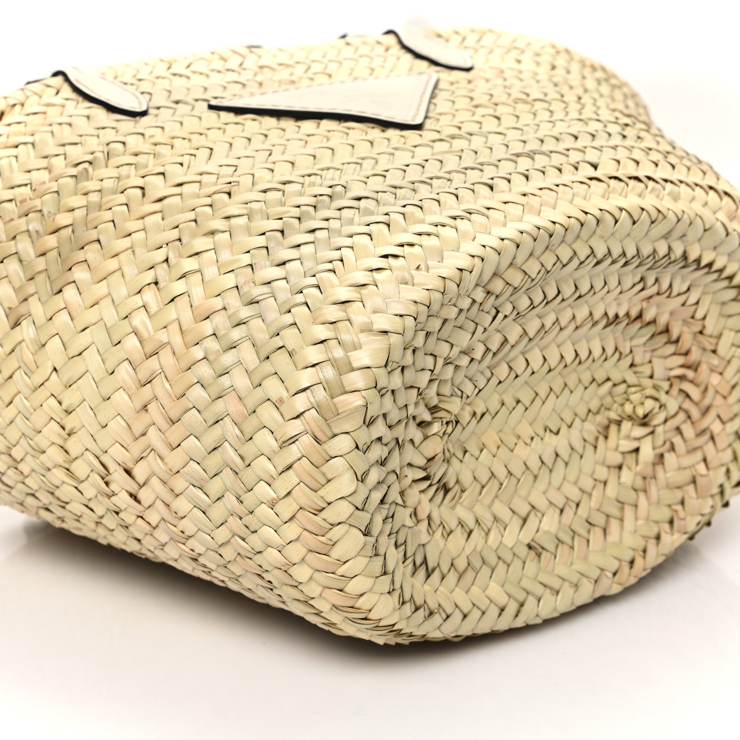 Prada Palmitto Vitello Woven Braided Large Basket Tote Bag Naturale White 9 of 11