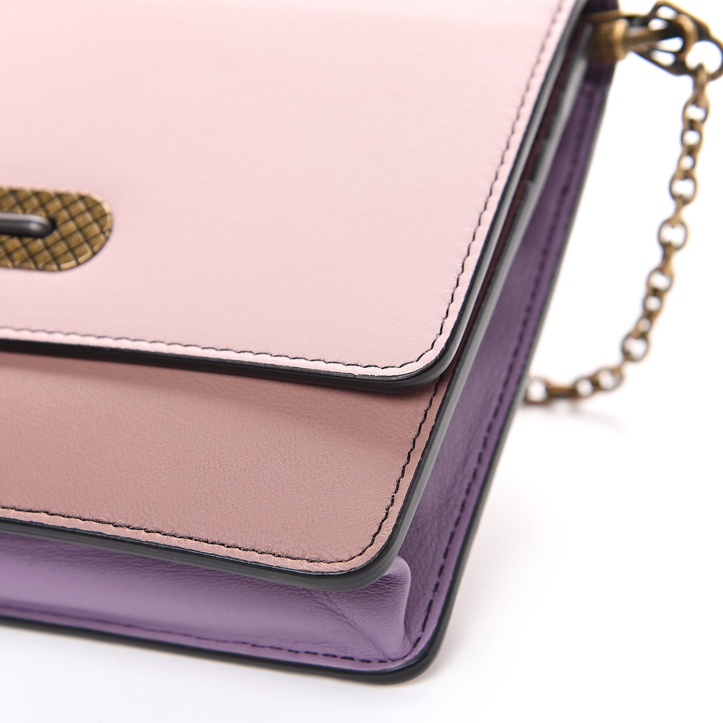 Nappa Tri-Color Chain Wallet Magnolia Deco Rose Glicine