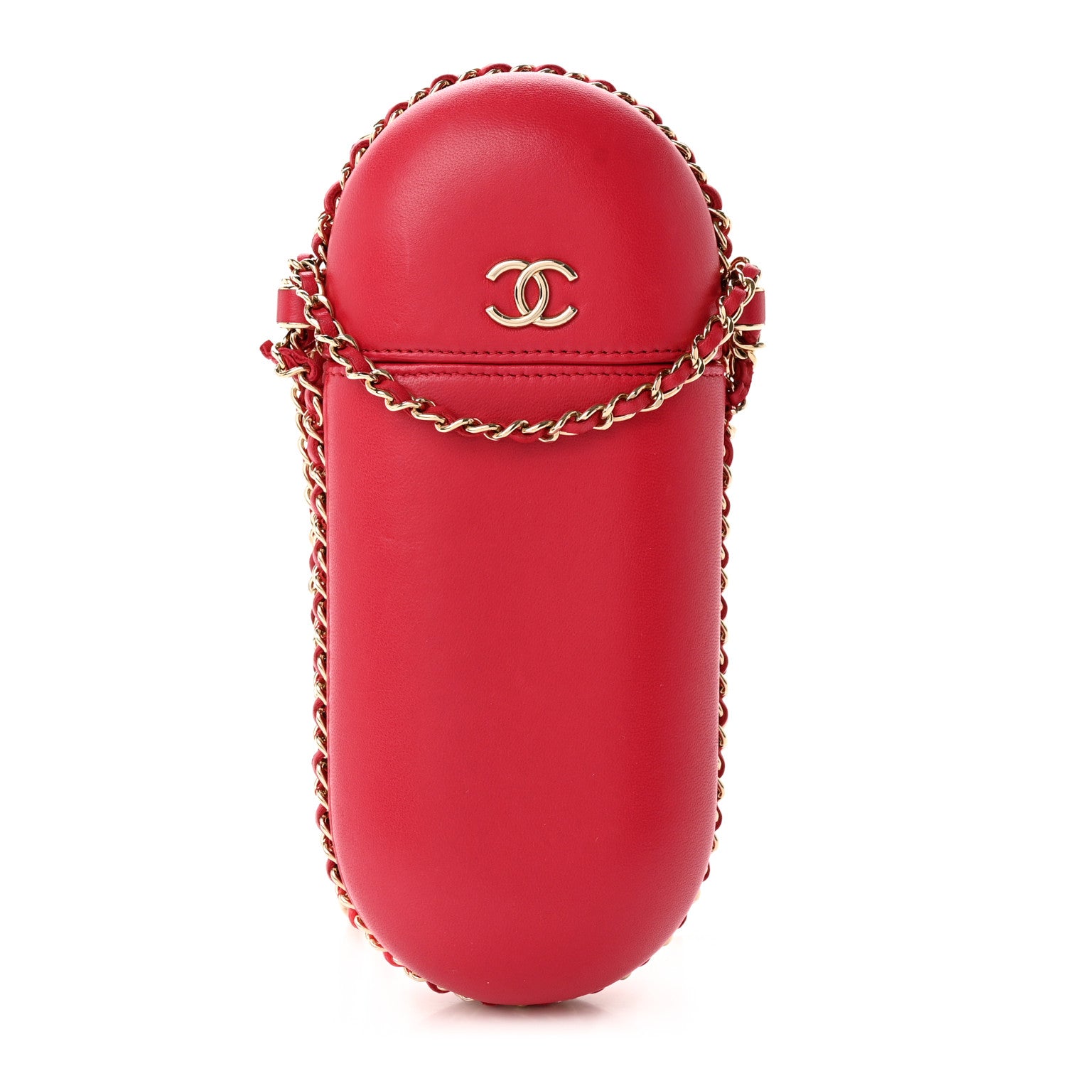 Chanel Lambskin Chain Around Phone Holder Red 1 of 8