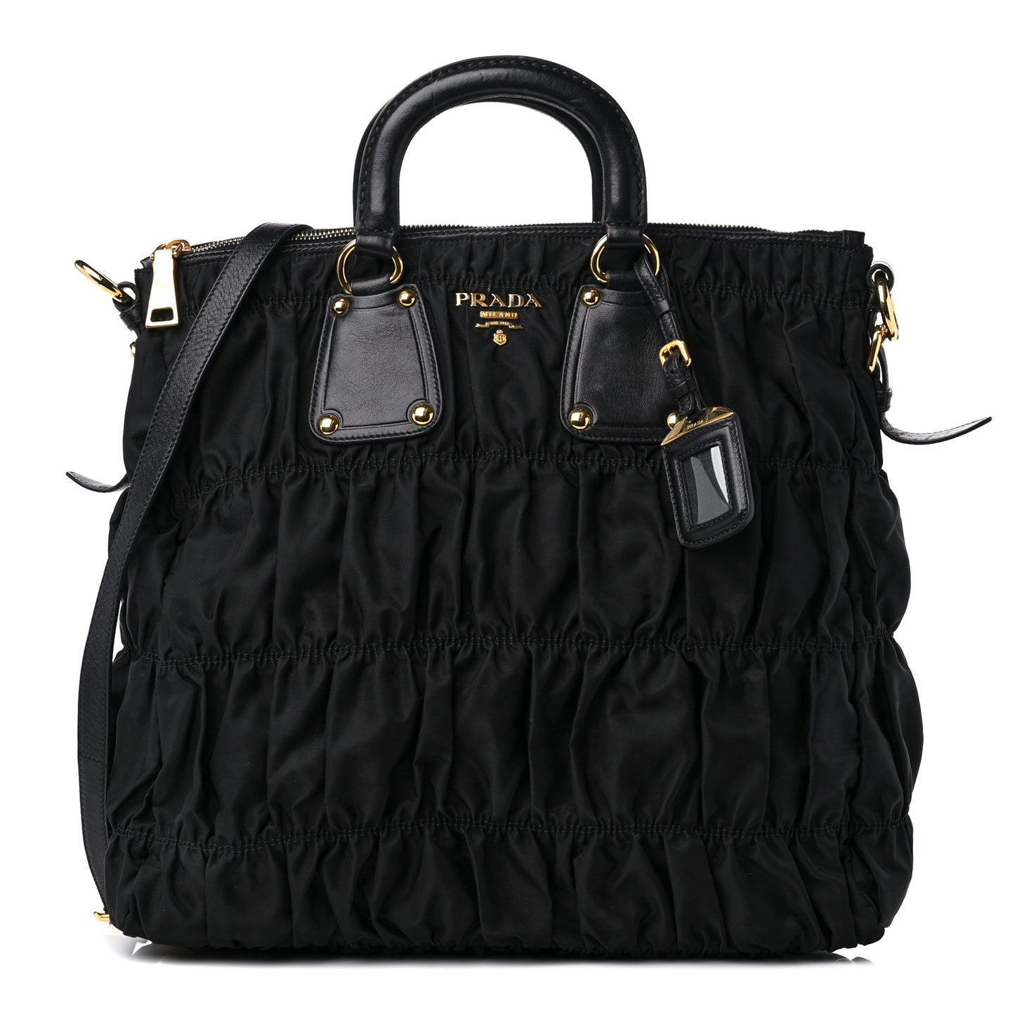 Tessuto Nylon Gaufre Tote Black