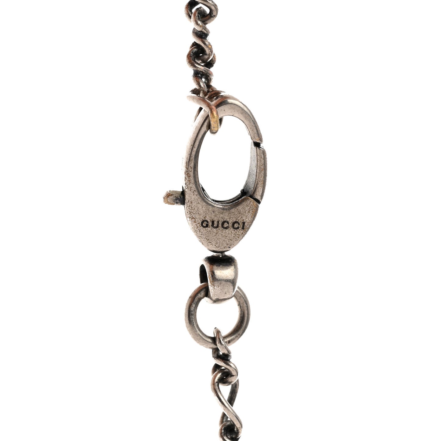 Metal Lion Head Necklace Silver