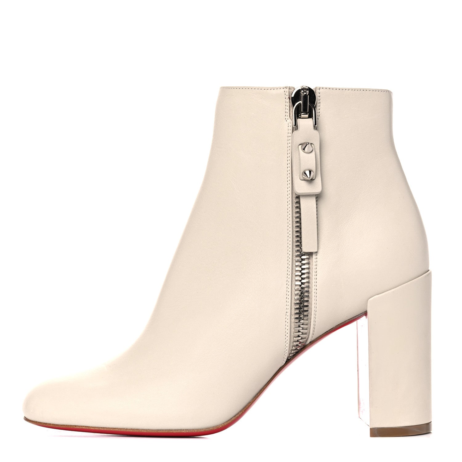 Christian Louboutin Calfskin Ziptotal 85 Ankle Boots 36.5 White 1 of 13