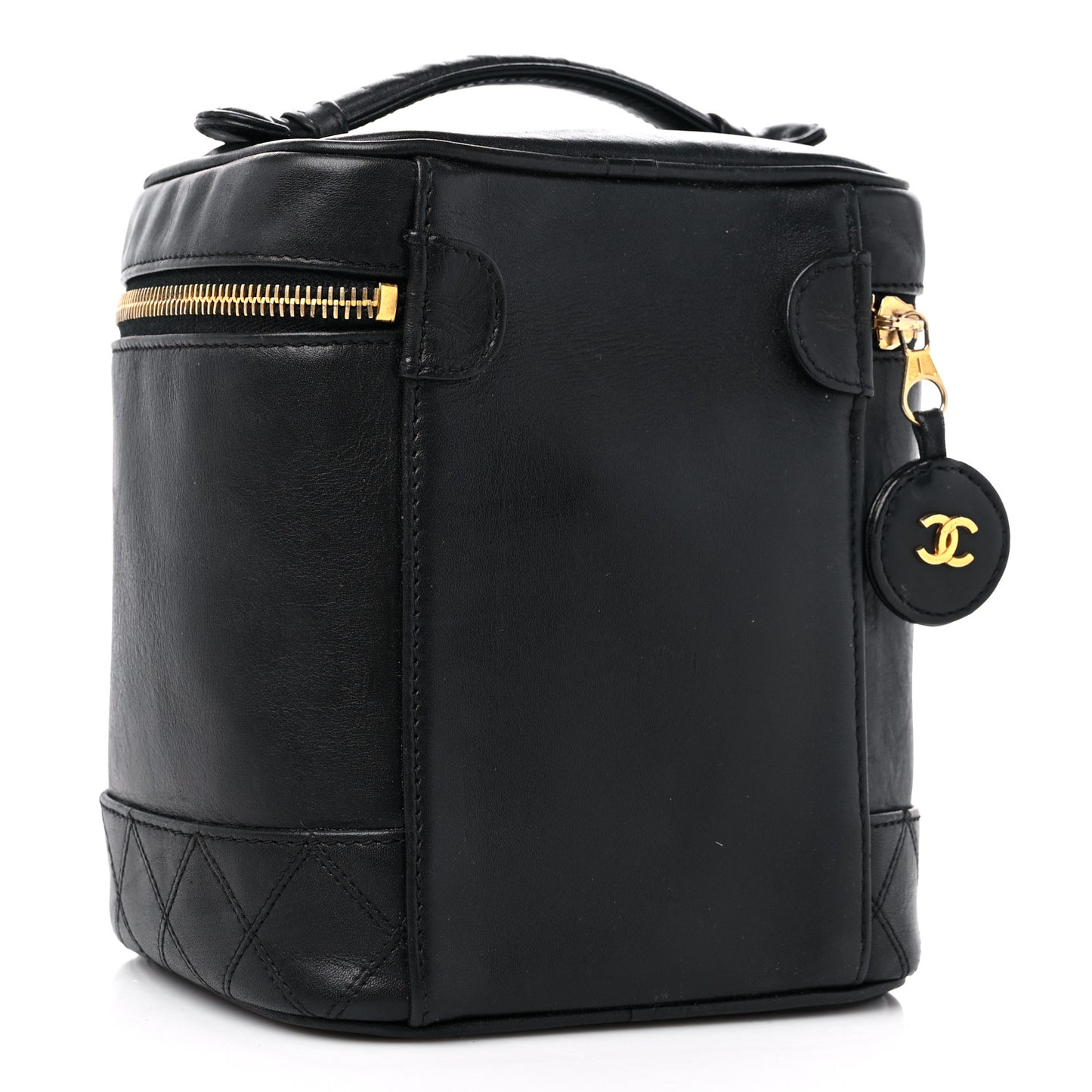 Lambskin Vanity Cosmetic Bag Black