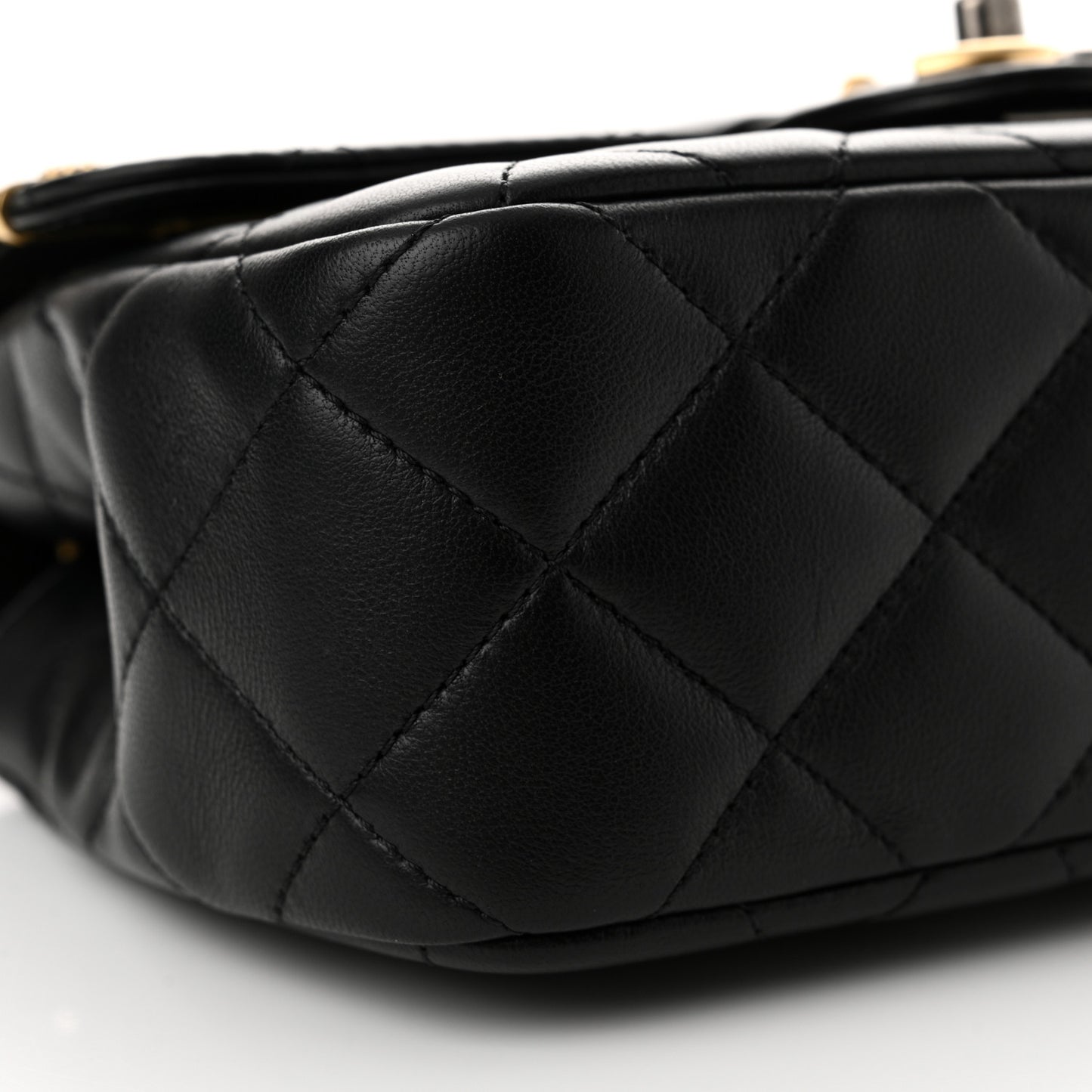 Lambskin Quilted Small Coco Clips Single Flap Black